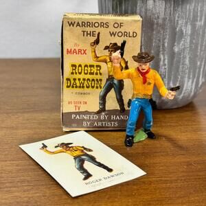 Vintage Marx Warriors of The World Cowboy Roger Dawson Hand Painted with Box